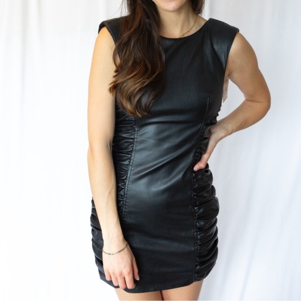 Zara Black Ruched Dress